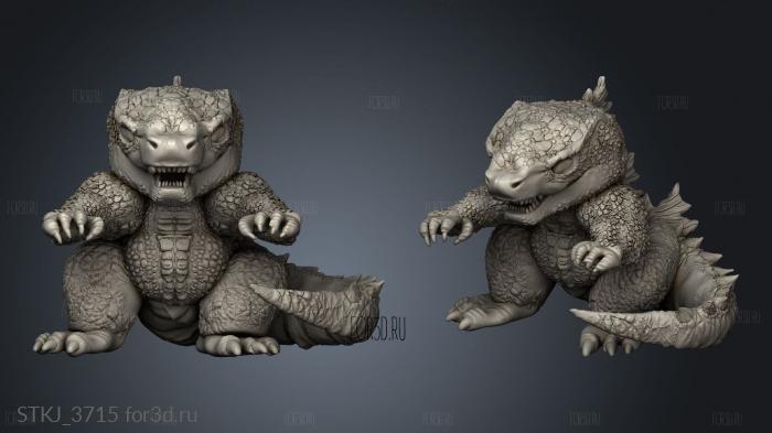 Chibi KONZILLA GODZILLA stl model for CNC