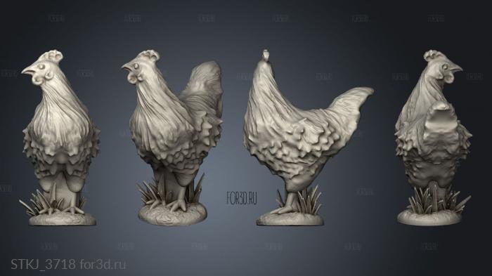 Chicken Coop and Chickens stl model for CNC