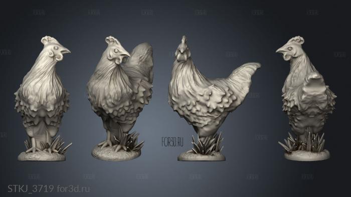 Chicken Coop and Chickens stl model for CNC