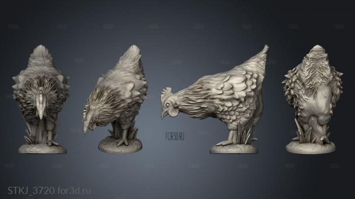 Chicken Coop and Chickens stl model for CNC