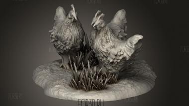 Курятник и цыплята 3d stl модель для ЧПУ