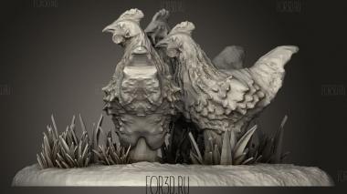 Курятник и цыплята 3d stl модель для ЧПУ