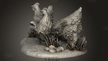Курятник и цыплята 3d stl модель для ЧПУ
