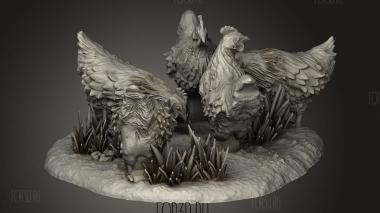 Курятник и цыплята 3d stl модель для ЧПУ