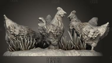 Курятник и цыплята 3d stl модель для ЧПУ