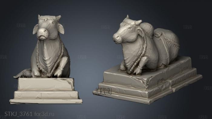 Cow Statue PBR stl model for CNC