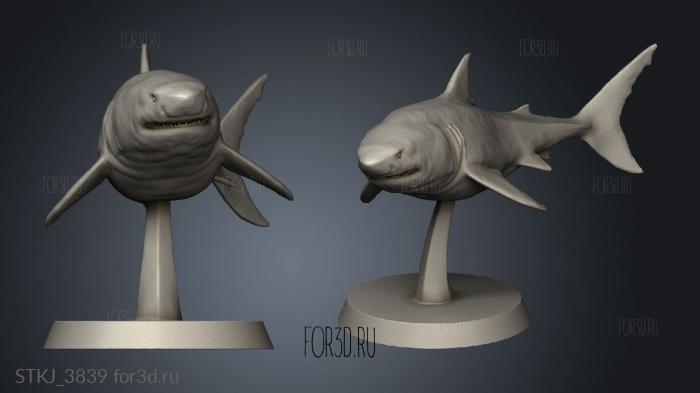 Deep Waters Sharks shark stl model for CNC