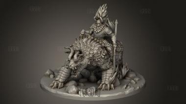 Всадник на Тигре 3d stl модель для ЧПУ