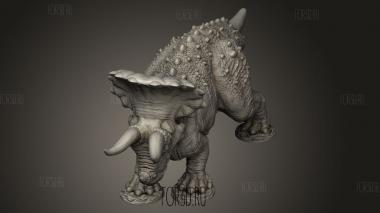 Динозавр Трицератопс 3d stl модель для ЧПУ