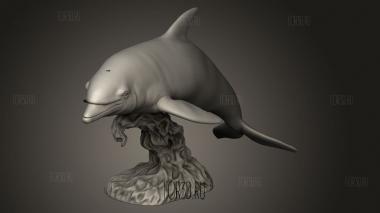 Дельфин 3d stl модель для ЧПУ