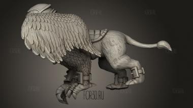 Гномы-Самка Всадника на Грифоне с отдельно стоящим Гномом 3d stl модель для ЧПУ