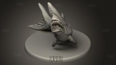 Акула-гоблин с Основанием 3d stl модель для ЧПУ
