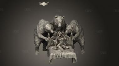 МЕДВЕДЬ златовласка 3d stl модель для ЧПУ