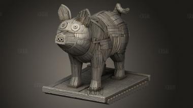 Зеленая Осадная Троянская Свинья 3d stl модель для ЧПУ
