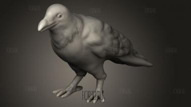 Хэллоуинская ворона со светодиодными глазами 3d stl модель для ЧПУ
