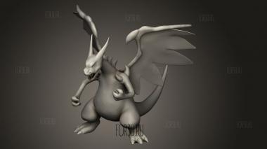 МЕГА Чаризард 3d stl модель для ЧПУ