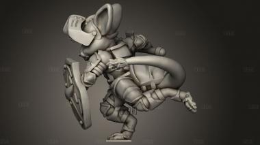 Мышиный Рыцарь в Бою 3d stl модель для ЧПУ