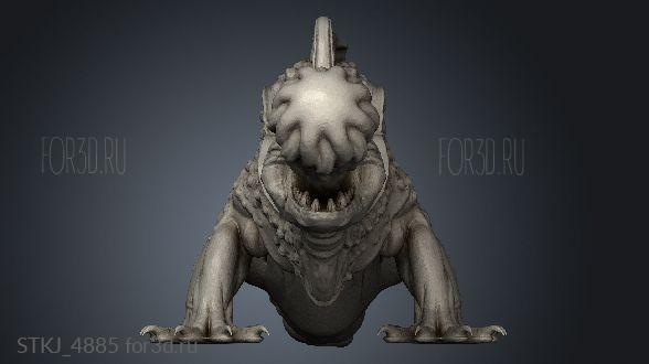 Orc King Fire Salamander stl model for CNC