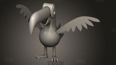 Радужный тукан 3d stl модель для ЧПУ