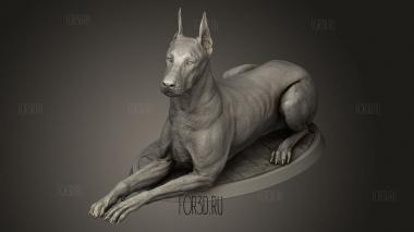 Сестры рассветного креста с Доберманом лежали 3d stl модель для ЧПУ