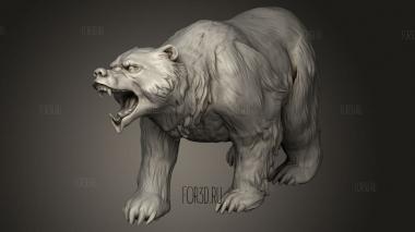 Замерзшей Роще Рычит Медведь 3d stl модель для ЧПУ