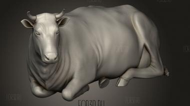 Деревенское Животное Корова Сидит 3d stl модель для ЧПУ
