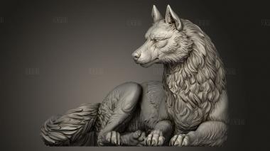 Белый Волк-Оборотень Волк 3d stl модель для ЧПУ