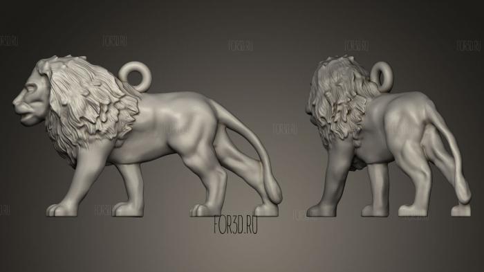 Lion Pendant Bigger Head stl model for CNC
