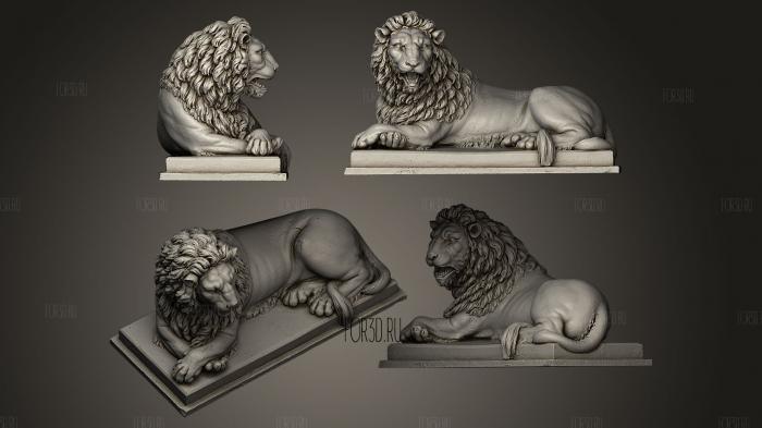 lying lion with its mouth slightly open left 3d stl модель для ЧПУ
