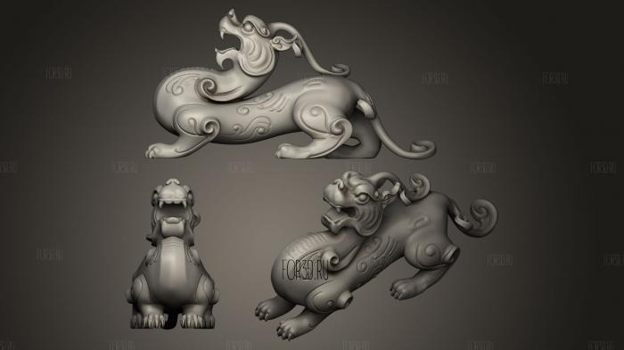 Китайский лев в стиле Пи Сю 3d stl модель для ЧПУ
