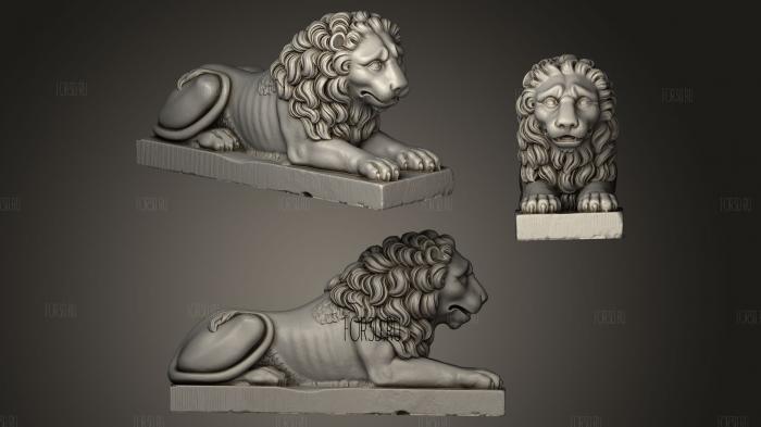 Stone Lion Statue from 19th century stl model for CNC