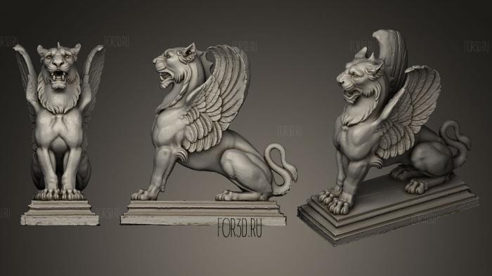 19th century griffon lion stl model for CNC