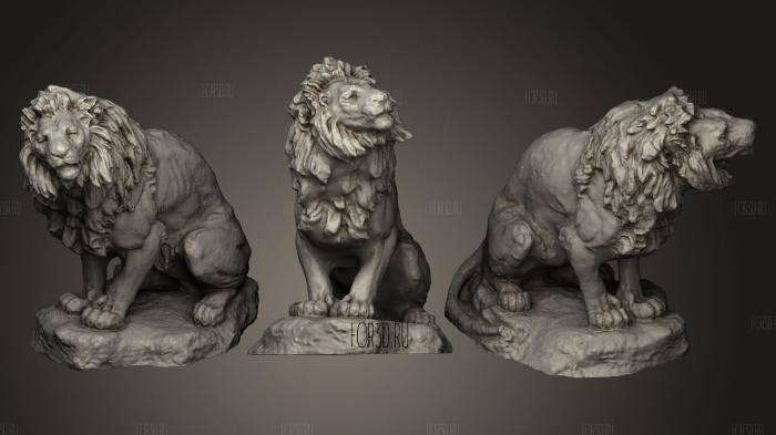 Lion Bronze sculpture stl model for CNC