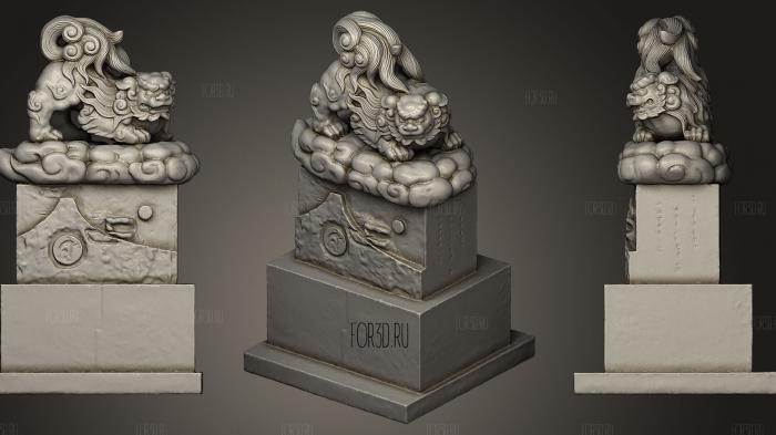 Two Komainu 2 Guardian Lions Shinagawa Shrine 2 3d stl модель для ЧПУ