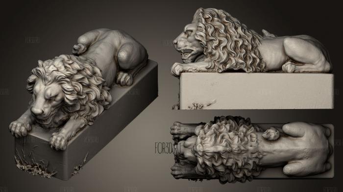 Golden Lion Statue 2 stl model for CNC