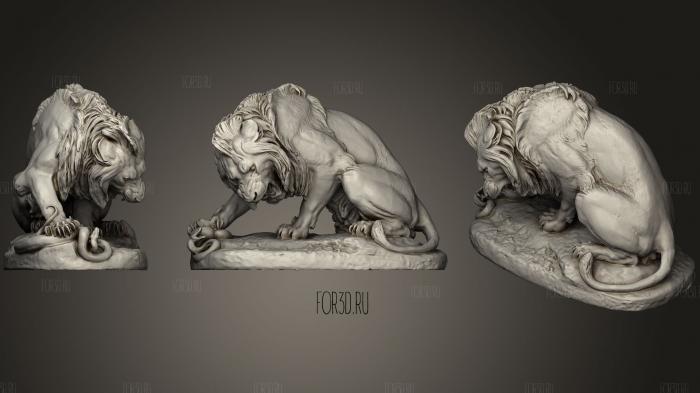 Lion Crushing A Serpent (Antoine Louis Barye) stl model for CNC