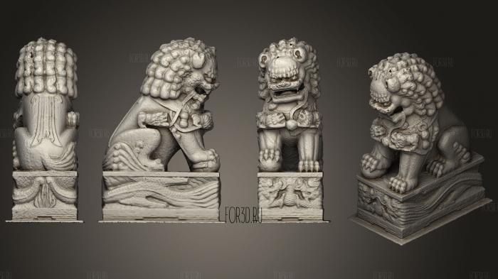 Мраморный лев у входа в буддийский храм 3d stl модель для ЧПУ