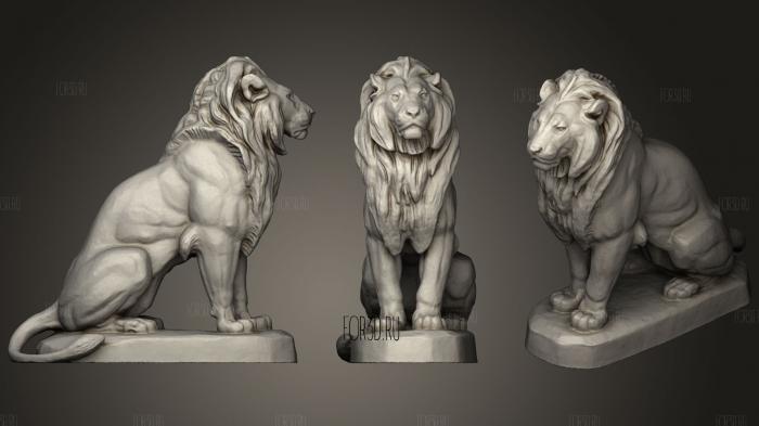 Sitting Lion Sculpture stl model for CNC