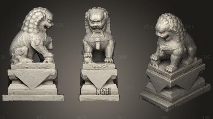 Chinese lion statue 2 stl model for CNC