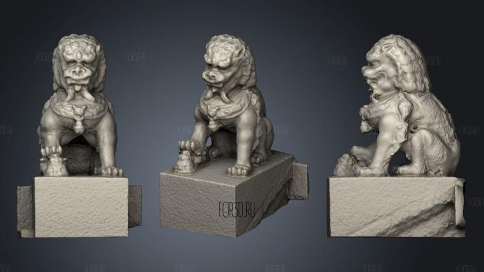 Dragon Gardens lion statue stl model for CNC