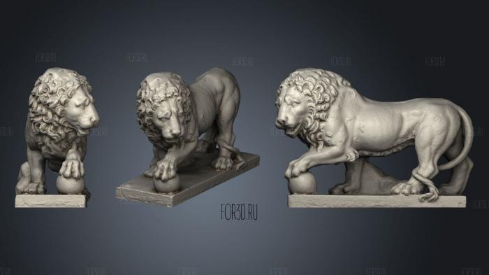Lion Statue Compiegne stl model for CNC