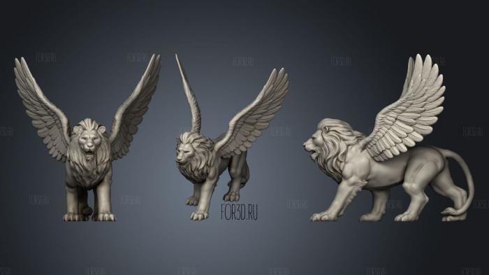 Lion with wings stl model for CNC
