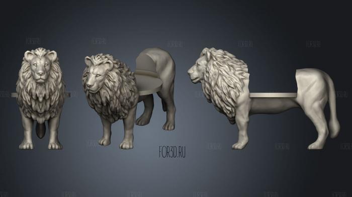 Lion stand stl model for CNC