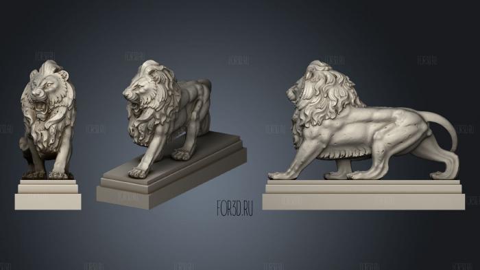Статуя Льва охраняющего 3d stl модель для ЧПУ