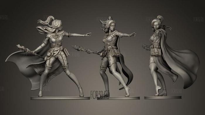 Elf Mage and Vampire Huntress stl model for CNC