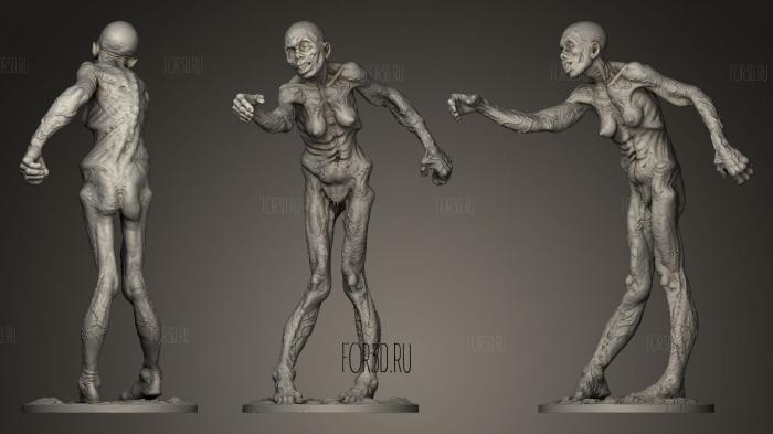 Зомби-женщина 3d stl модель для ЧПУ