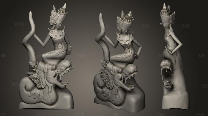 Asian Carving Woman and Dragon 3d stl модель для ЧПУ