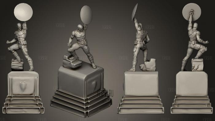 Captain America Bronze Statue stl model for CNC