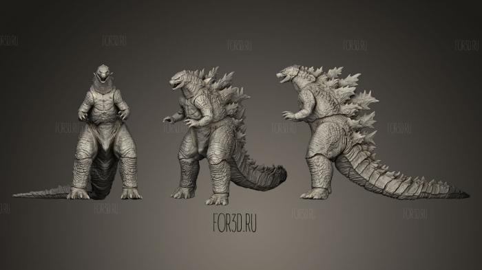 Godzilla 2019 Figurine 3D stl model for CNC
