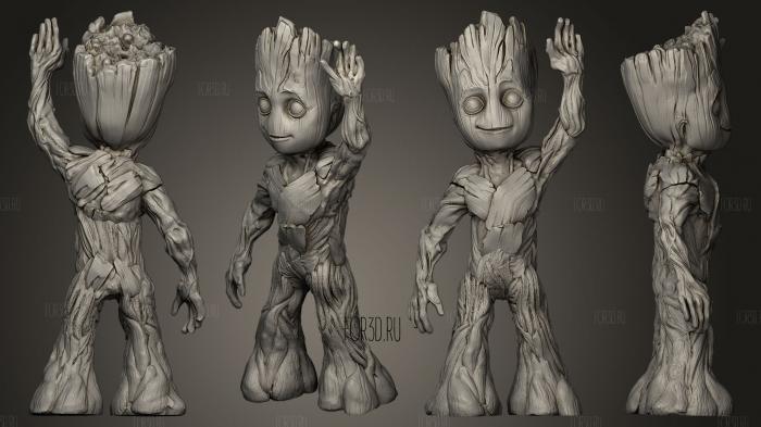LIL GROOT stl model for CNC
